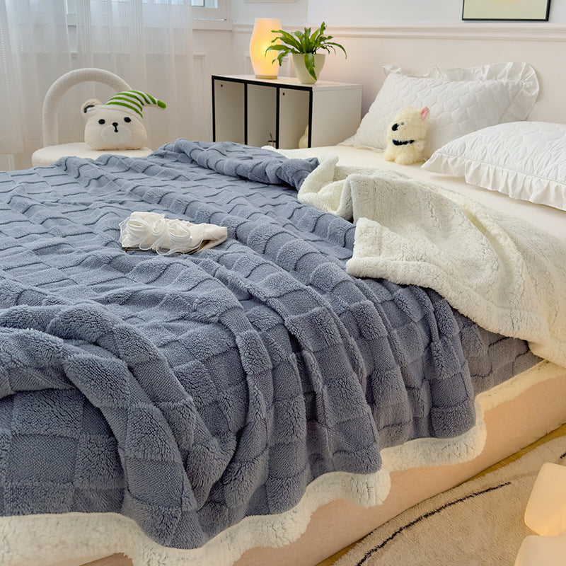 HKM-205459 Rhombus Tower Plant and Flower Velvet Fleece Blanket - Multiple Sizes Available