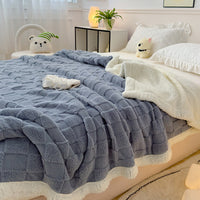 HKM-205459 Rhombus Tower Plant and Flower Velvet Fleece Blanket - Multiple Sizes Available