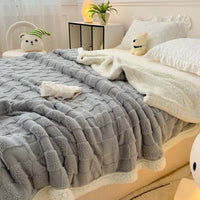 HKM-205459 Rhombus Tower Plant and Flower Velvet Fleece Blanket - Multiple Sizes Available