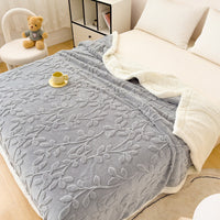 HKM-205459 Rhombus Tower Plant and Flower Velvet Fleece Blanket - Multiple Sizes Available