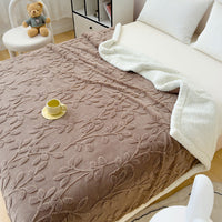 HKM-205459 Rhombus Tower Plant and Flower Velvet Fleece Blanket - Multiple Sizes Available