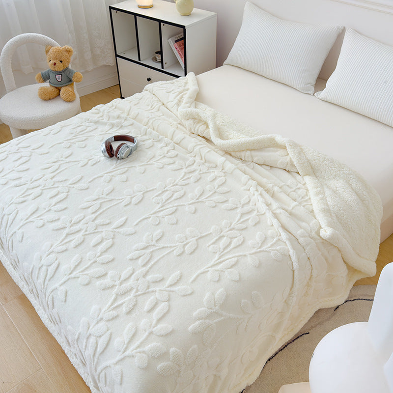 HKM-205459 Rhombus Tower Plant and Flower Velvet Fleece Blanket - Multiple Sizes Available