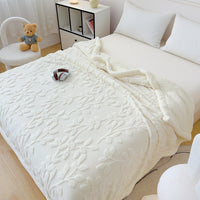 HKM-205459 Rhombus Tower Plant and Flower Velvet Fleece Blanket - Multiple Sizes Available