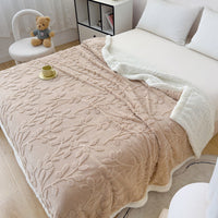HKM-205459 Rhombus Tower Plant and Flower Velvet Fleece Blanket - Multiple Sizes Available