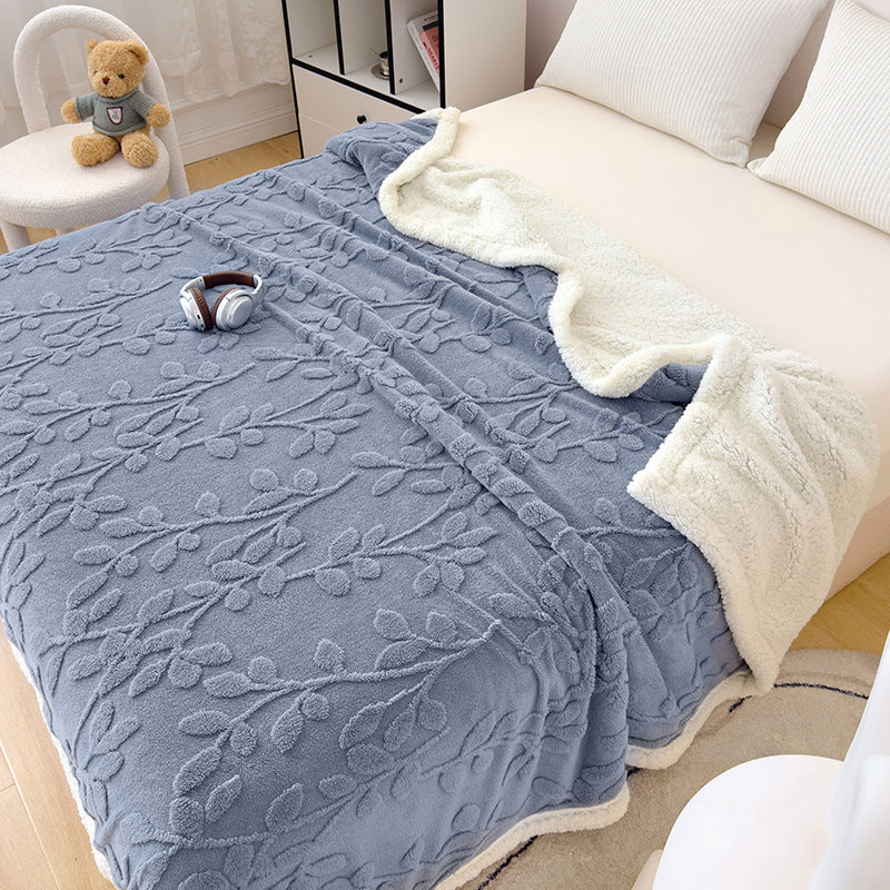 HKM-205459 Rhombus Tower Plant and Flower Velvet Fleece Blanket - Multiple Sizes Available