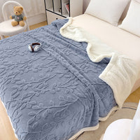 HKM-205459 Rhombus Tower Plant and Flower Velvet Fleece Blanket - Multiple Sizes Available