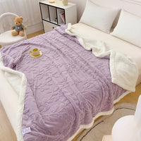 HKM-205459 Rhombus Tower Plant and Flower Velvet Fleece Blanket - Multiple Sizes Available