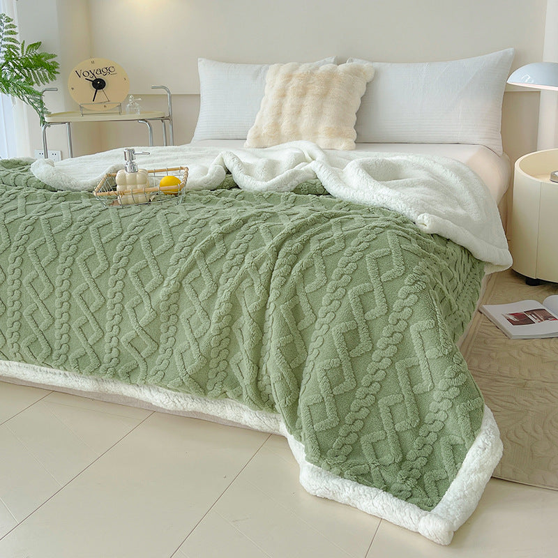 HKM-205459 Rhombus Tower Plant and Flower Velvet Fleece Blanket - Multiple Sizes Available