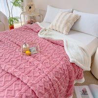 HKM-205459 Rhombus Tower Plant and Flower Velvet Fleece Blanket - Multiple Sizes Available