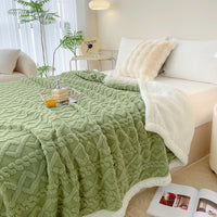 HKM-205459 Rhombus Tower Plant and Flower Velvet Fleece Blanket - Multiple Sizes Available