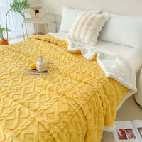 HKM-205459 Rhombus Tower Plant and Flower Velvet Fleece Blanket - Multiple Sizes Available