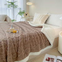 HKM-205459 Rhombus Tower Plant and Flower Velvet Fleece Blanket - Multiple Sizes Available