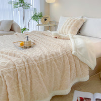 HKM-205459 Rhombus Tower Plant and Flower Velvet Fleece Blanket - Multiple Sizes Available