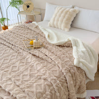 HKM-205459 Rhombus Tower Plant and Flower Velvet Fleece Blanket - Multiple Sizes Available