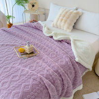 HKM-205459 Rhombus Tower Plant and Flower Velvet Fleece Blanket - Multiple Sizes Available