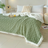 HKM-205459 Rhombus Tower Plant and Flower Velvet Fleece Blanket - Multiple Sizes Available