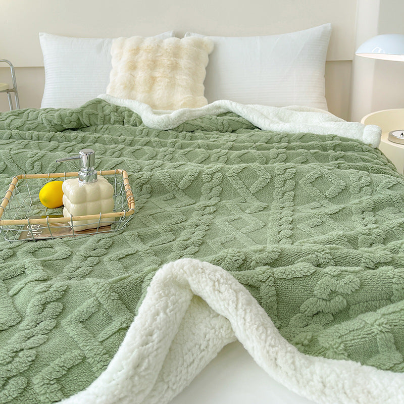 HKM-205459 Rhombus Tower Plant and Flower Velvet Fleece Blanket - Multiple Sizes Available