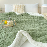HKM-205459 Rhombus Tower Plant and Flower Velvet Fleece Blanket - Multiple Sizes Available