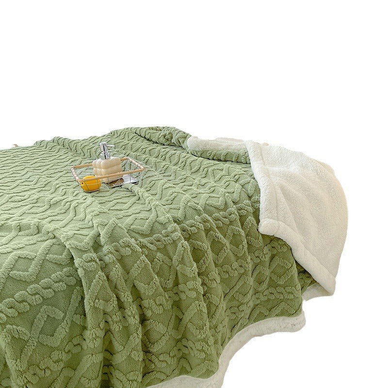 HKM-205459 Rhombus Tower Plant and Flower Velvet Fleece Blanket - Multiple Sizes Available