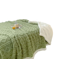 HKM-205459 Rhombus Tower Plant and Flower Velvet Fleece Blanket - Multiple Sizes Available