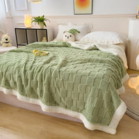 HKM-205459 Rhombus Tower Plant and Flower Velvet Fleece Blanket - Multiple Sizes Available