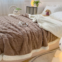 HKM-205459 Rhombus Tower Plant and Flower Velvet Fleece Blanket - Multiple Sizes Available