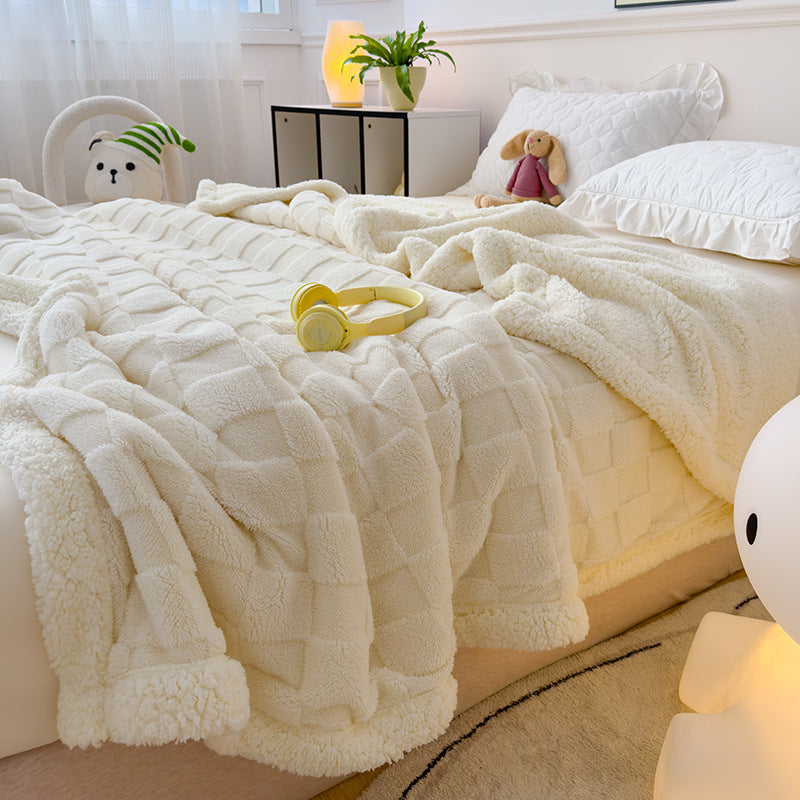 HKM-205459 Rhombus Tower Plant and Flower Velvet Fleece Blanket - Multiple Sizes Available