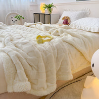 HKM-205459 Rhombus Tower Plant and Flower Velvet Fleece Blanket - Multiple Sizes Available