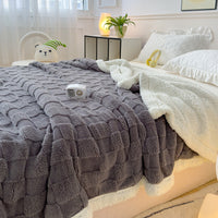 HKM-205459 Rhombus Tower Plant and Flower Velvet Fleece Blanket - Multiple Sizes Available