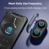 HKM-205523 Wireless Bluetooth Headset with Charging Case, 10m Range, 5 Hours Music Duration, Automatic Connection