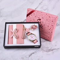 HKM-205587 Elegant Watch and Fashion Wallet Set in Various Colors for Adults