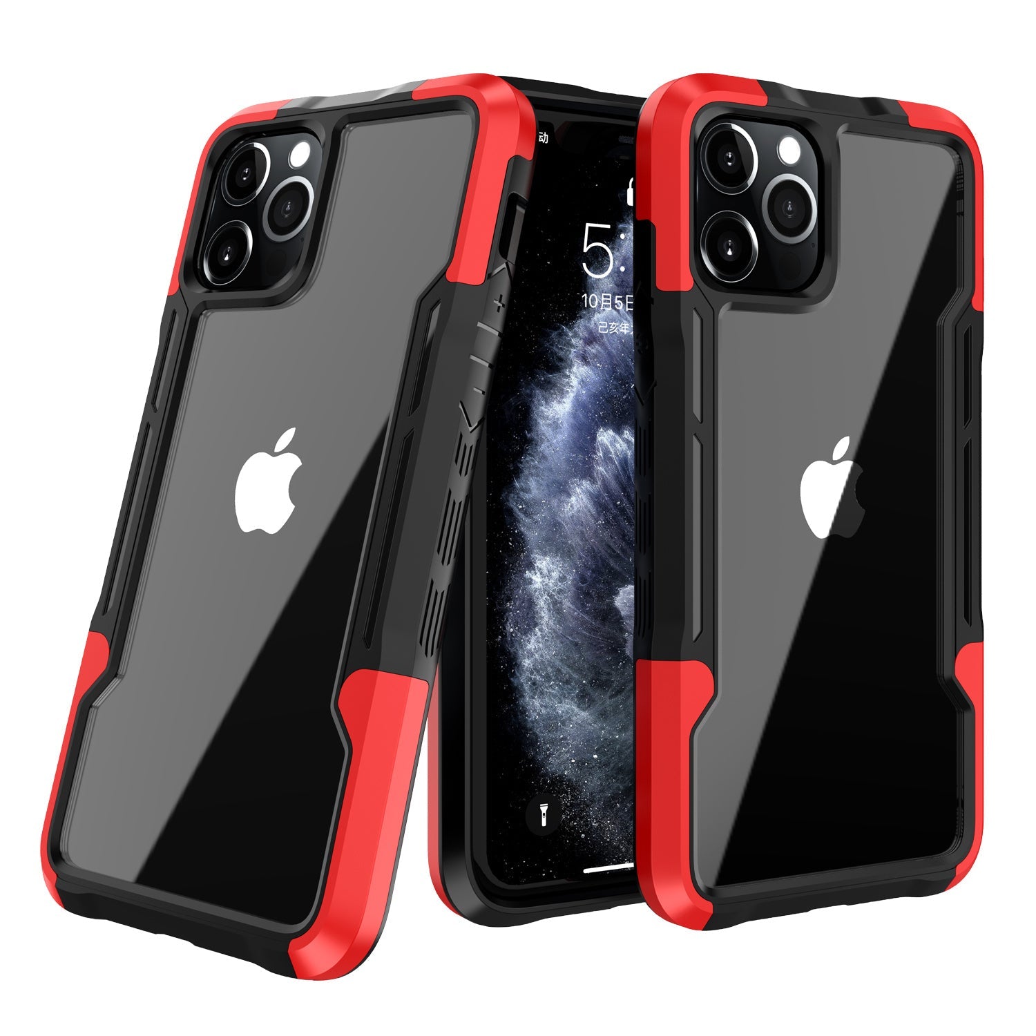 HKM-205715 All-in-One Solid Color Back Cover Case for iPhone 11, 12 Series & XS Models