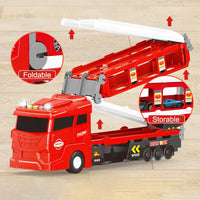 HKM-205715 Creative Deformation Long Track Truck Toy with Diecast Cars and Parking Lot Slot for Kids 3 Years+