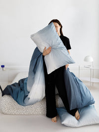 HKM-205779 Gradient Cotton Bedding Set - Four-Piece Collection for Various Bed Sizes