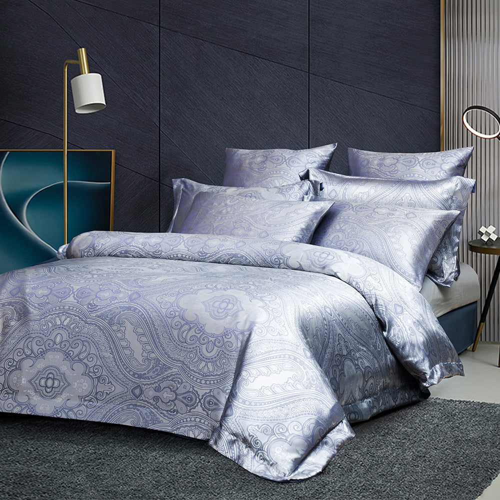 HKM-205779 Luxurious Jacquard Three-Piece Bedding Set in Polyester - Modern and Stylish