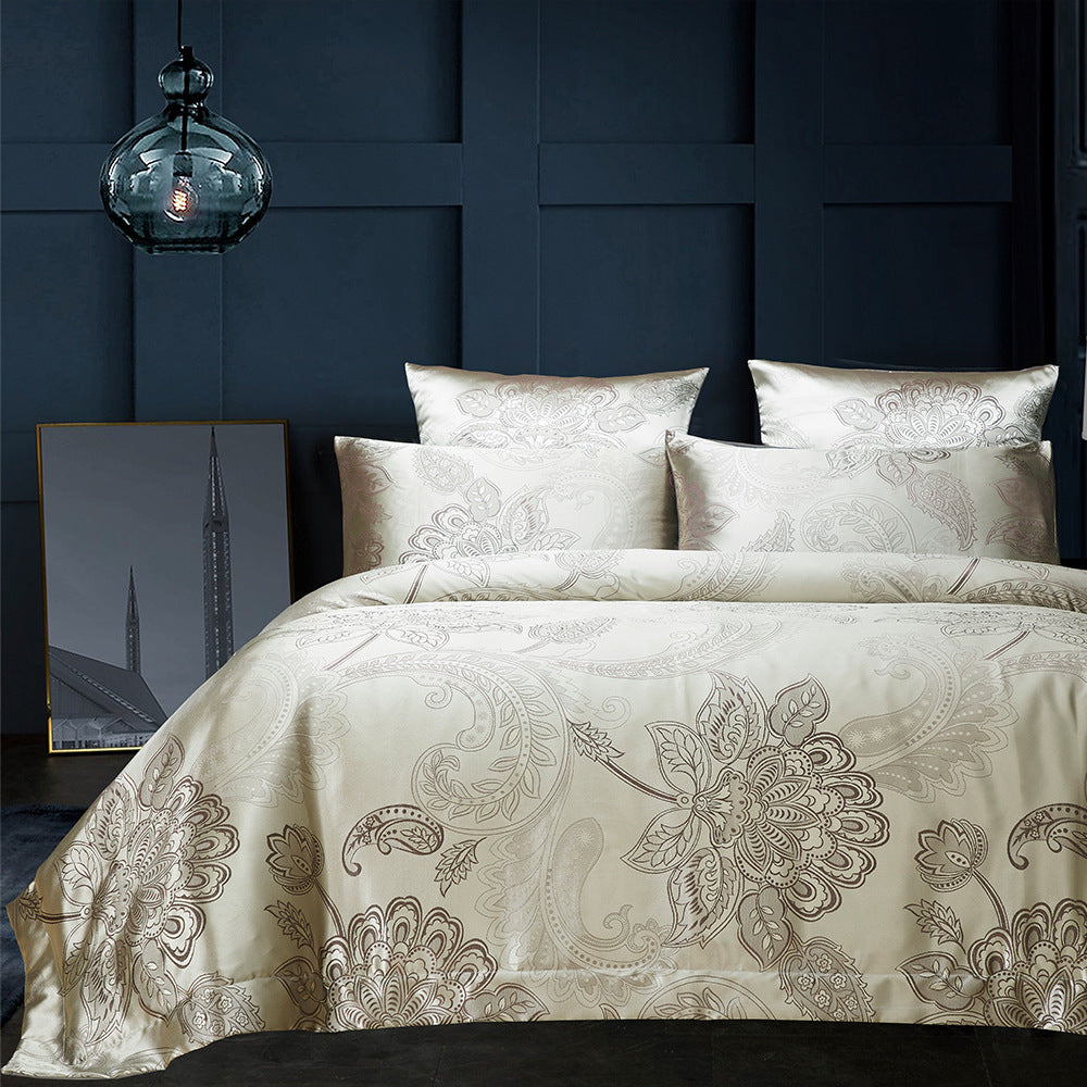 HKM-205779 Luxurious Jacquard Three-Piece Bedding Set in Polyester - Modern and Stylish