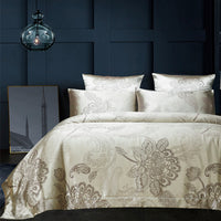 HKM-205779 Luxurious Jacquard Three-Piece Bedding Set in Polyester - Modern and Stylish