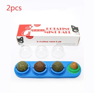 HKM-205907 Triple Rotating Catnip and Peppermint Licking Ball for Cats