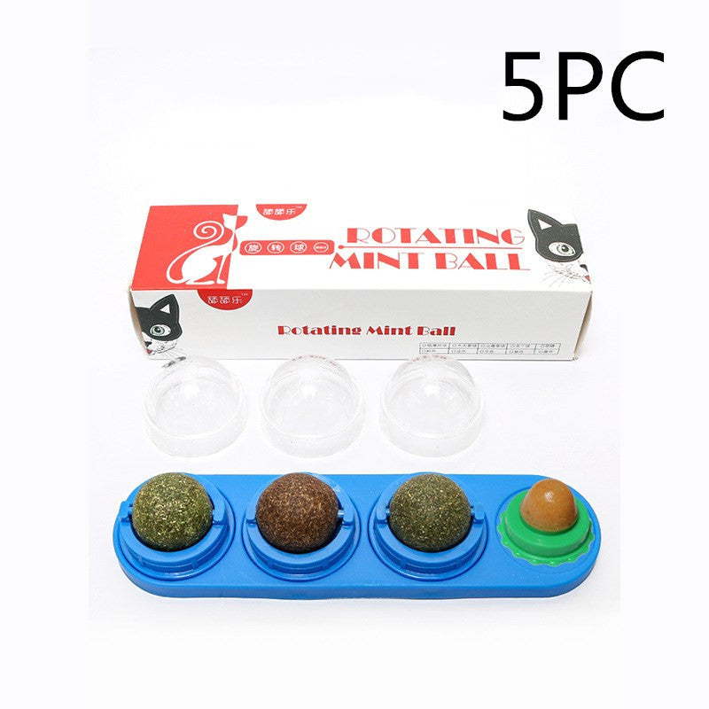 HKM-205907 Triple Rotating Catnip and Peppermint Licking Ball for Cats