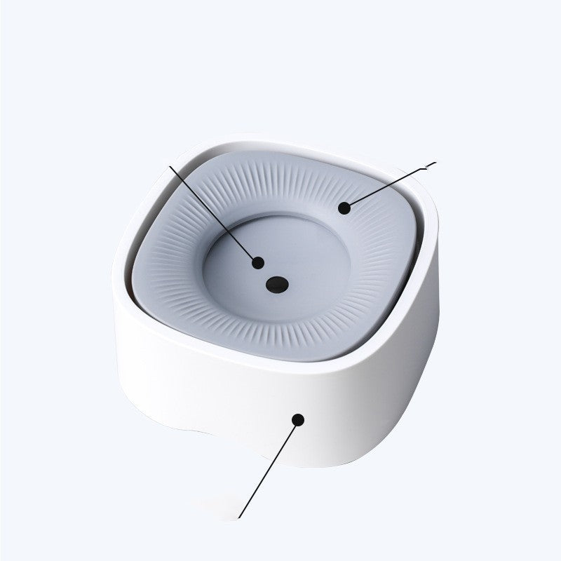 HKM-205971 Pet Floating Bowl - Square Design, Wet-Proof ABS Resin, Available in Millet White, Yellow, Purple