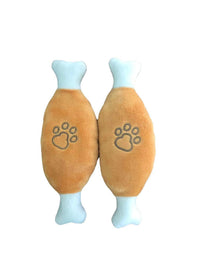 HKM-206099 Interactive Bite-Resistant Plush Chicken Leg Pet Toy for Training and Play