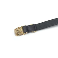 HKM-206163 Dark Grey Velvet Pet Collar Lettering Metal Buckle