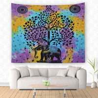 HKM-206163 Ethnic Printed Polyester Beach Tapestry Towel - Machine Washable, Rectangle Shape