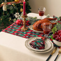 HKM-206227 Christmas Plaid Table Runner - Insulated Fabric for Holiday Dining - Multiple Sizes Available