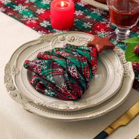 HKM-206227 Christmas Plaid Table Runner - Insulated Fabric for Holiday Dining - Multiple Sizes Available