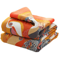 HKM-206291 Lightweight Pure Cotton Gauze Summer Quilt with Floral and Plant Patterns, Available in Two Sizes