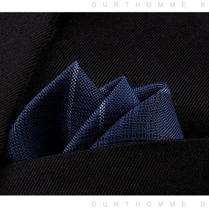 HKM-206291 Men's Striped Cotton Suit with Pockets and Matching Square Scarf