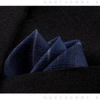 HKM-206291 Men's Striped Cotton Suit with Pockets and Matching Square Scarf