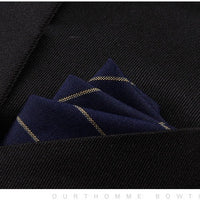 HKM-206291 Men's Striped Cotton Suit with Pockets and Matching Square Scarf