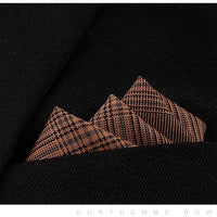 HKM-206291 Men's Striped Cotton Suit with Pockets and Matching Square Scarf